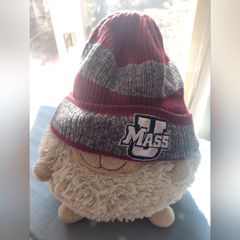 adidas Maroon and Gray Striped Beanie